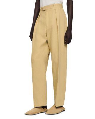 Gerard Wide Pleated Cotton Linen Trousers by SANDRO PARIS