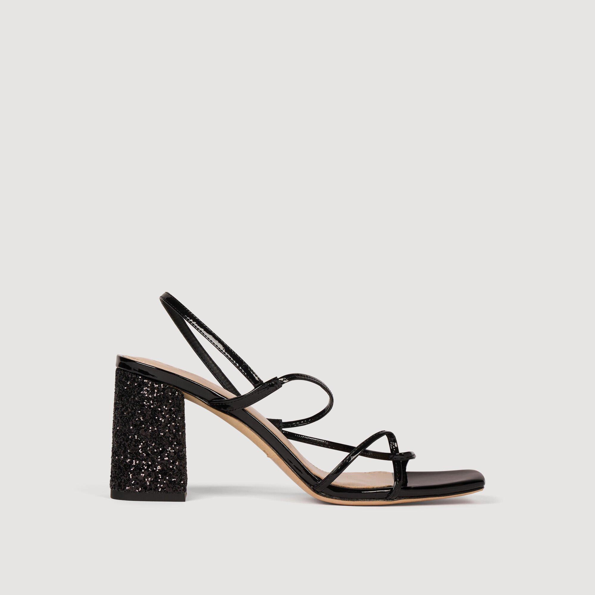 Glitter heel sandals by SANDRO PARIS