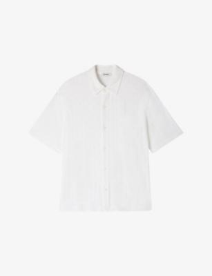Grid-Pattern Short-Sleeved Cotton Shirt by SANDRO PARIS