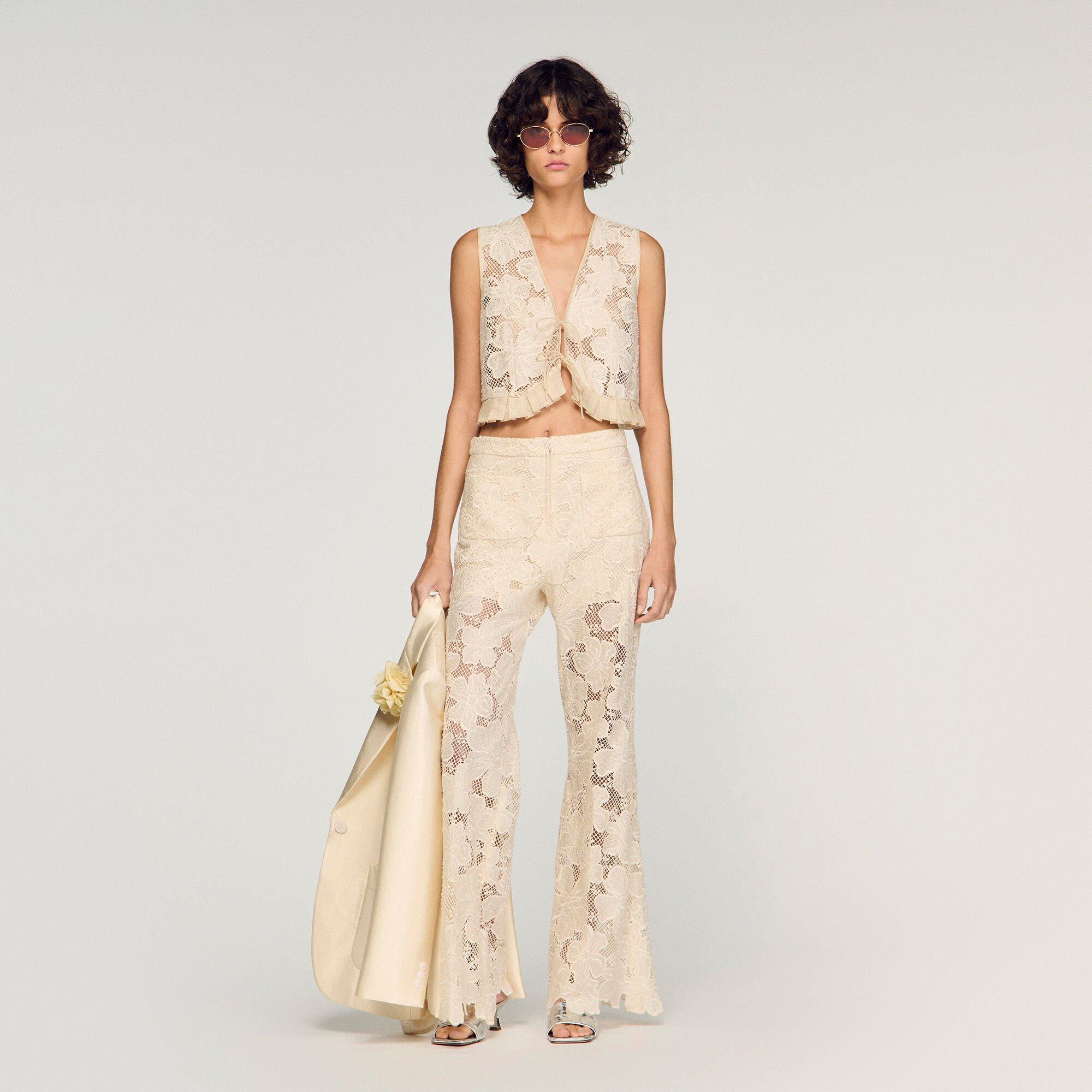 Guipure lace crop top by SANDRO PARIS