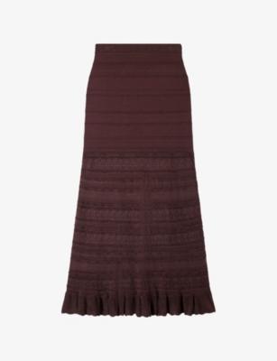 High-Rise Pointelle knitted Maxi Skirt by SANDRO PARIS