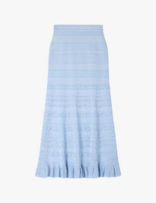 High-Rise Pointelle knitted Maxi Skirt by SANDRO PARIS