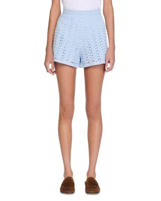 High Waisted Beaded Crochet Shorts by SANDRO PARIS