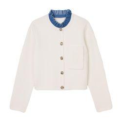 High-neck cardigan with removable collar by SANDRO PARIS
