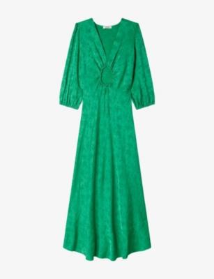 Jacquard Floral-Motif Woven Maxi Dress by SANDRO PARIS
