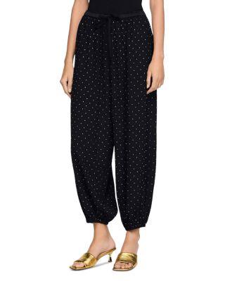 Joao Rhinestone Wide Leg Trousers by SANDRO PARIS