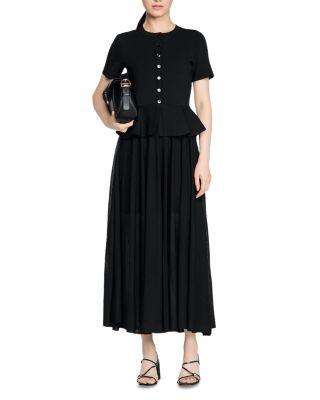 Judith Peplum Knit Maxi Dress by SANDRO PARIS
