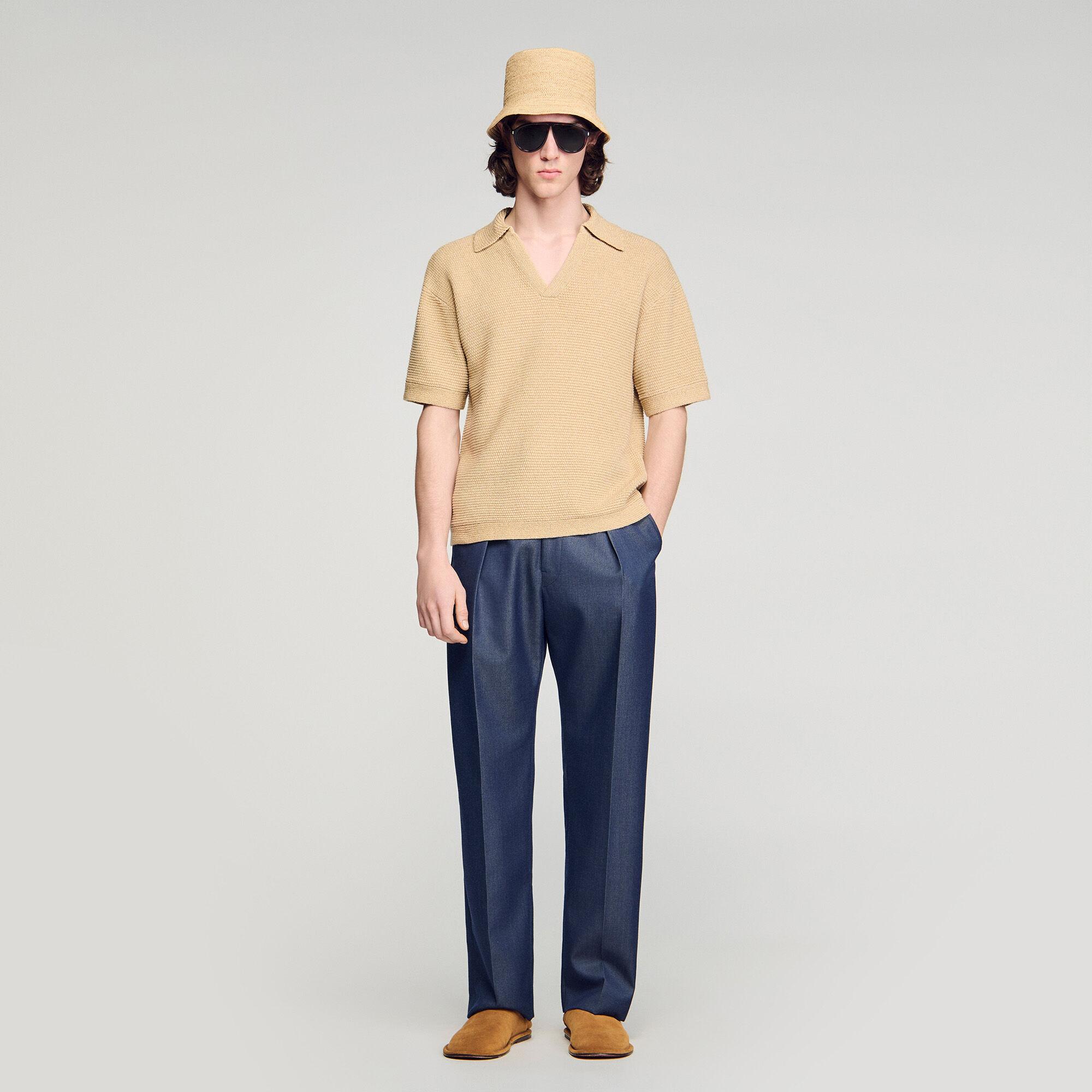 Jute-effect polo shirt by SANDRO PARIS