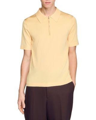 Knitted Polo Shirt with Zip Collar by SANDRO PARIS