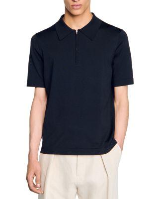 Knitted Polo Shirt with Zip Collar by SANDRO PARIS