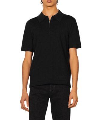 Knitted Polo Shirt with Zip Collar by SANDRO PARIS