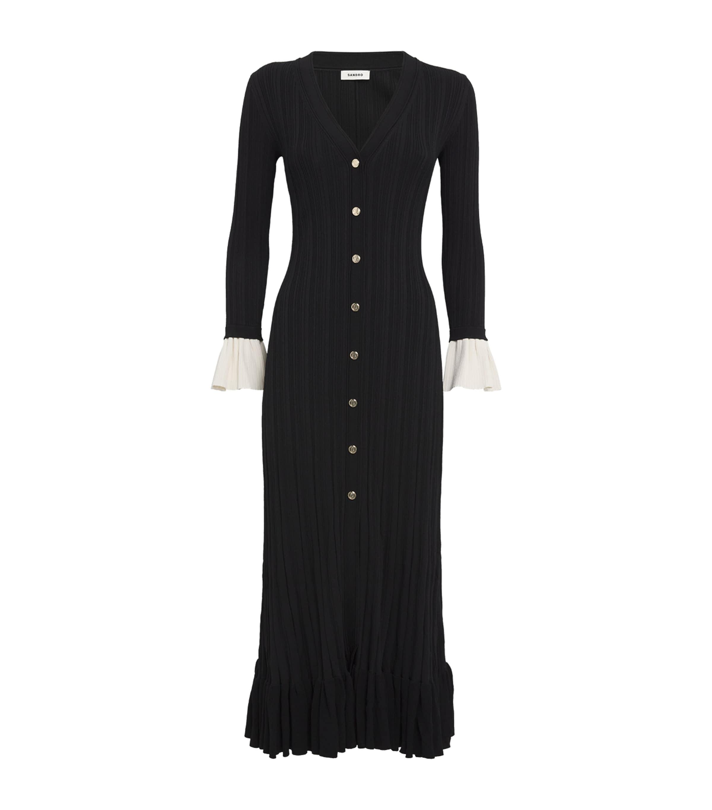 Knitted V-Neck Maxi Dress by SANDRO PARIS