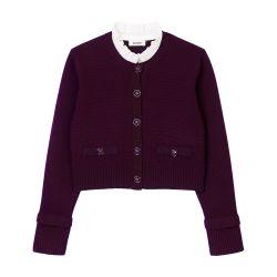 Knitted cardigan with removable collar by SANDRO PARIS