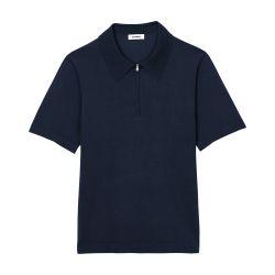 Knitted polo shirt with zip collar by SANDRO PARIS