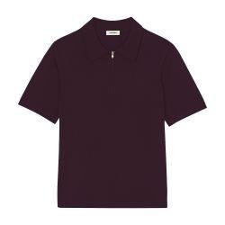 Knitted polo shirt with zip collar by SANDRO PARIS