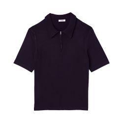 Knitted polo shirt with zip collar by SANDRO PARIS