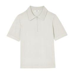 Knitted polo shirt with zip collar by SANDRO PARIS