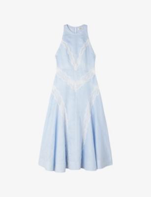 Lace-Trim Linen-Blend Maxi Dress by SANDRO PARIS