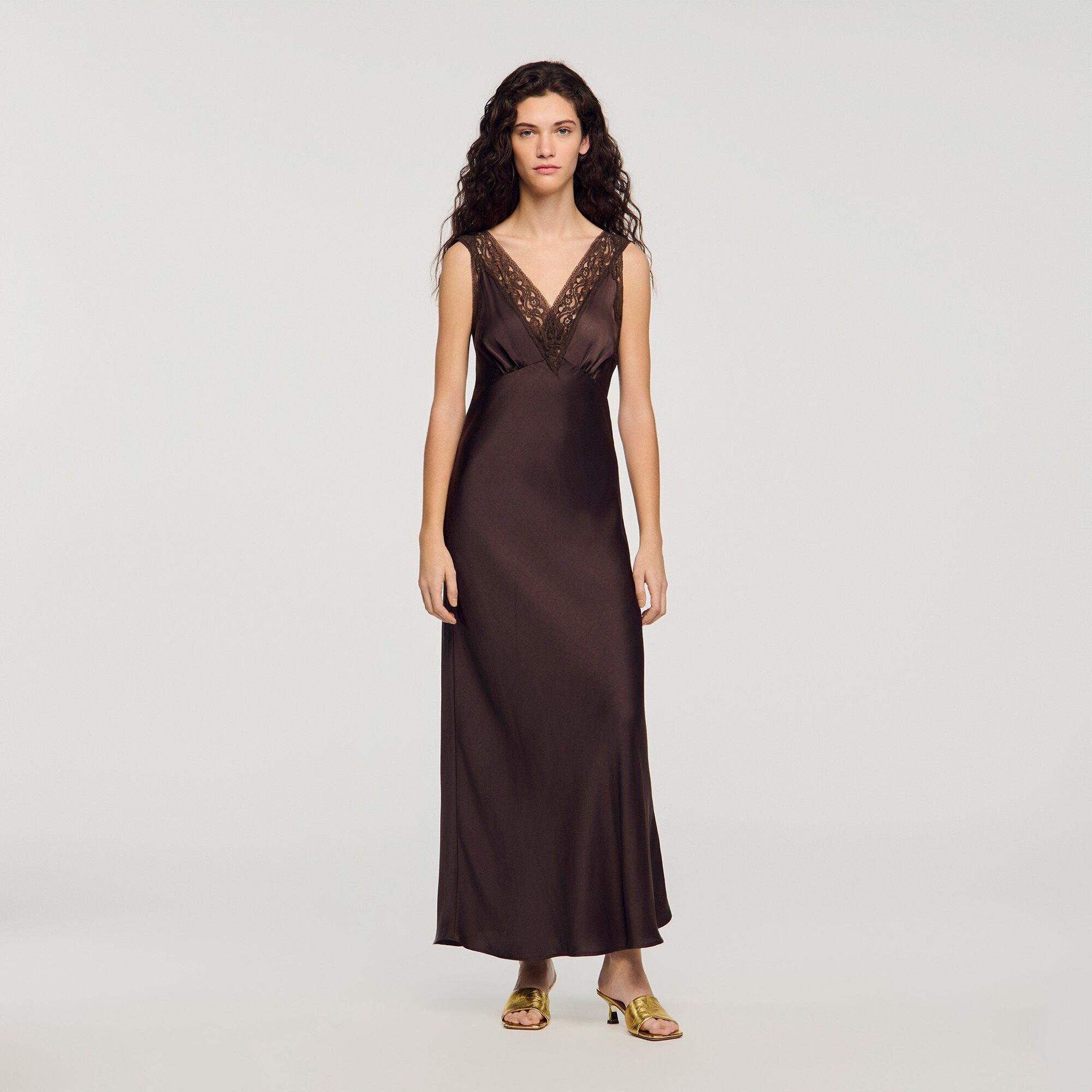 Lace collar maxi dress by SANDRO PARIS