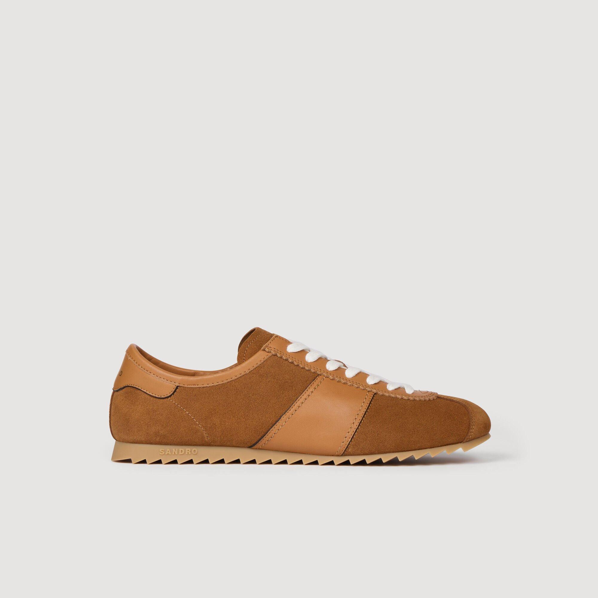 Leather and suede low-top sneaker by SANDRO PARIS
