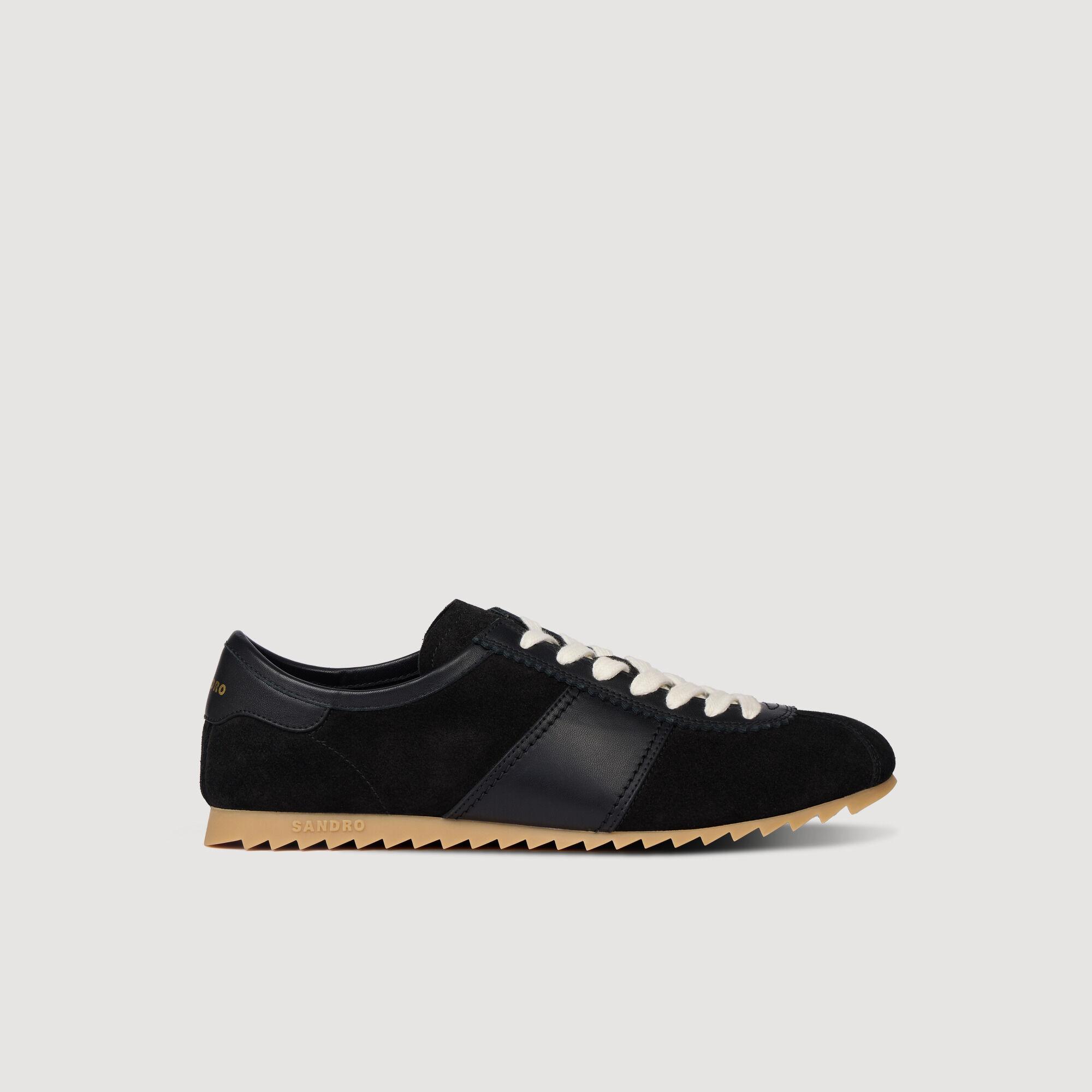 Leather and suede low-top sneakers by SANDRO PARIS