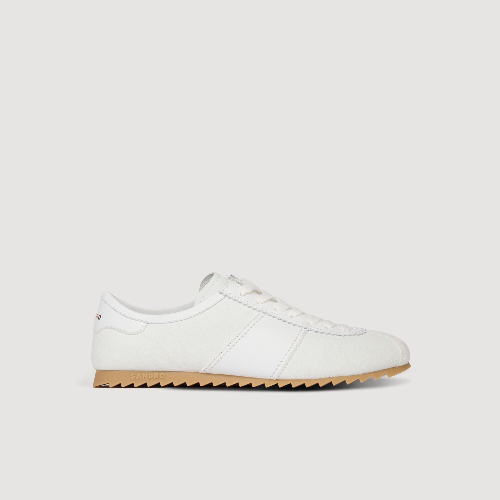 Leather and suede low-top trainers by SANDRO PARIS