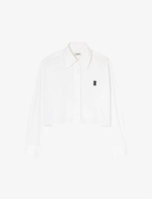 Logo-embroidered cropped cotton shirt by SANDRO PARIS