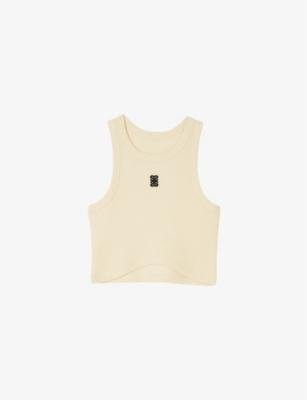 Logo-embroidered cropped cotton vest by SANDRO PARIS
