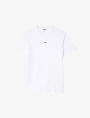 Logo-embroidered short-sleeves cotton-jersey T-shirt by SANDRO PARIS