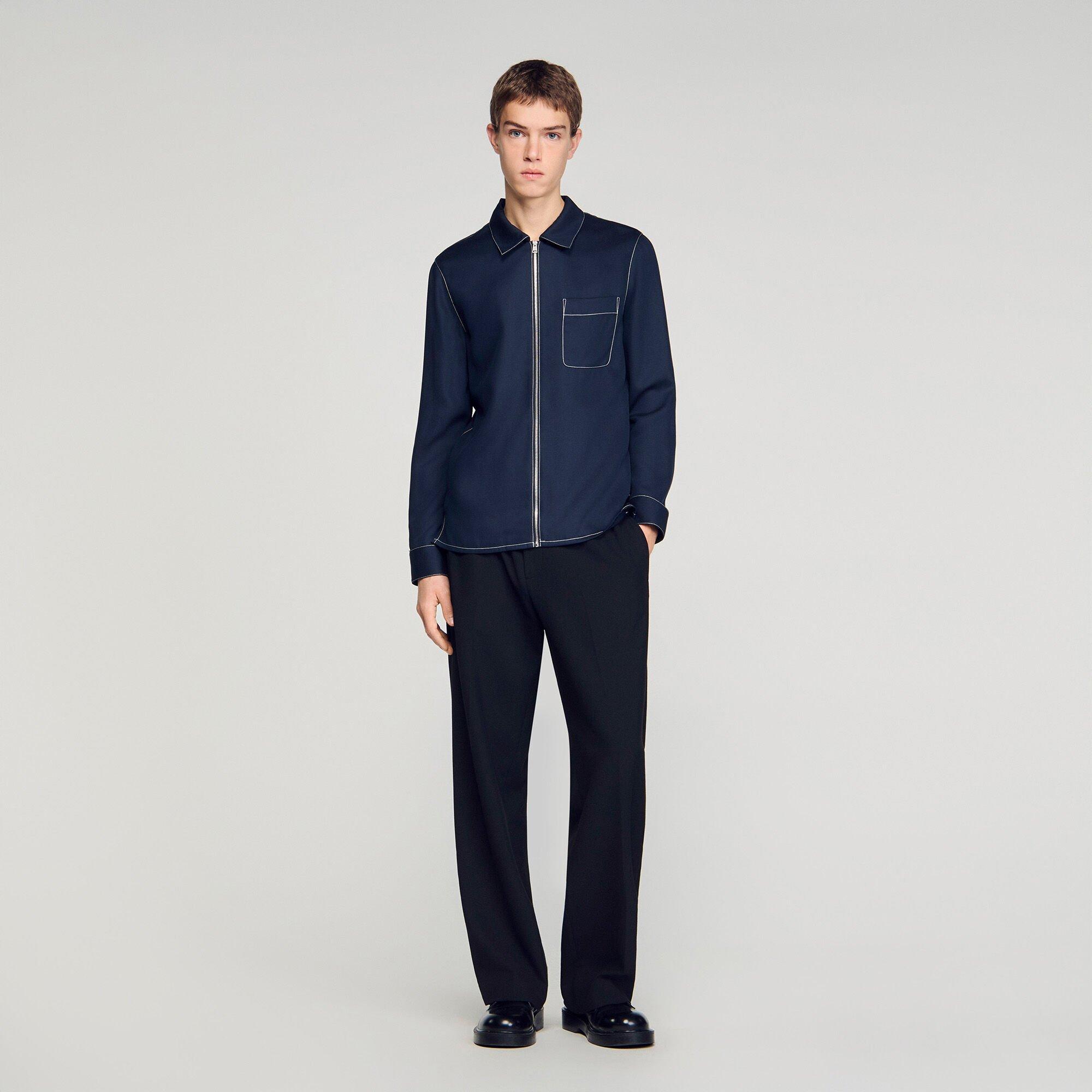 Loose-fit zip-up shirt by SANDRO PARIS
