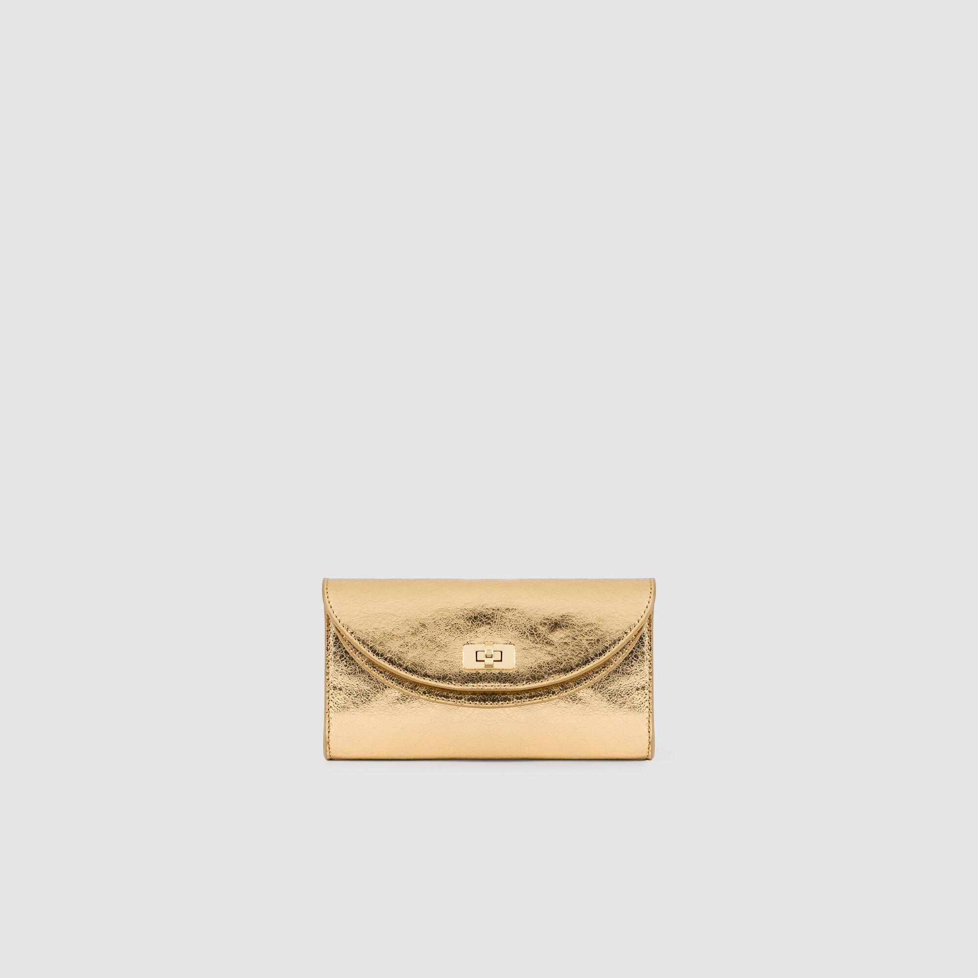 Mambo metallic leather clutch by SANDRO PARIS