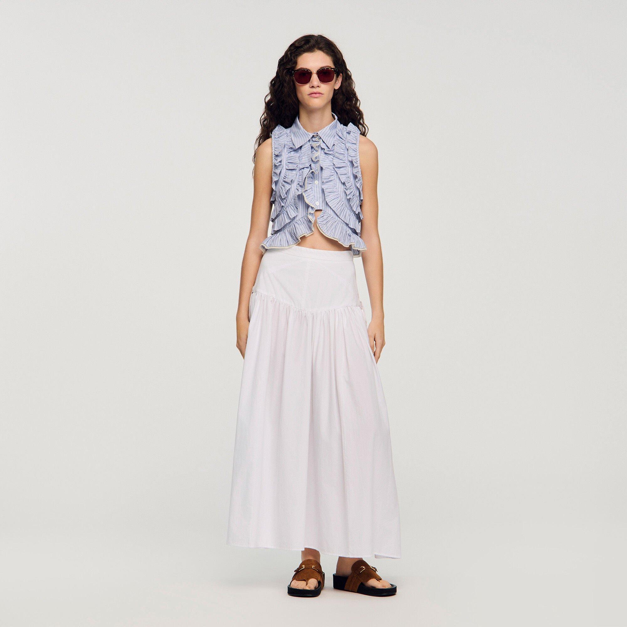 Maxi poplin skirt with ties by SANDRO PARIS