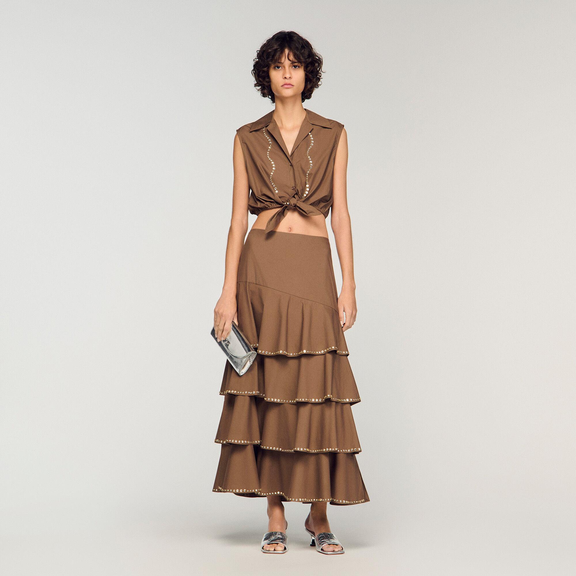 Maxi ruffled rhinestone skirt by SANDRO PARIS