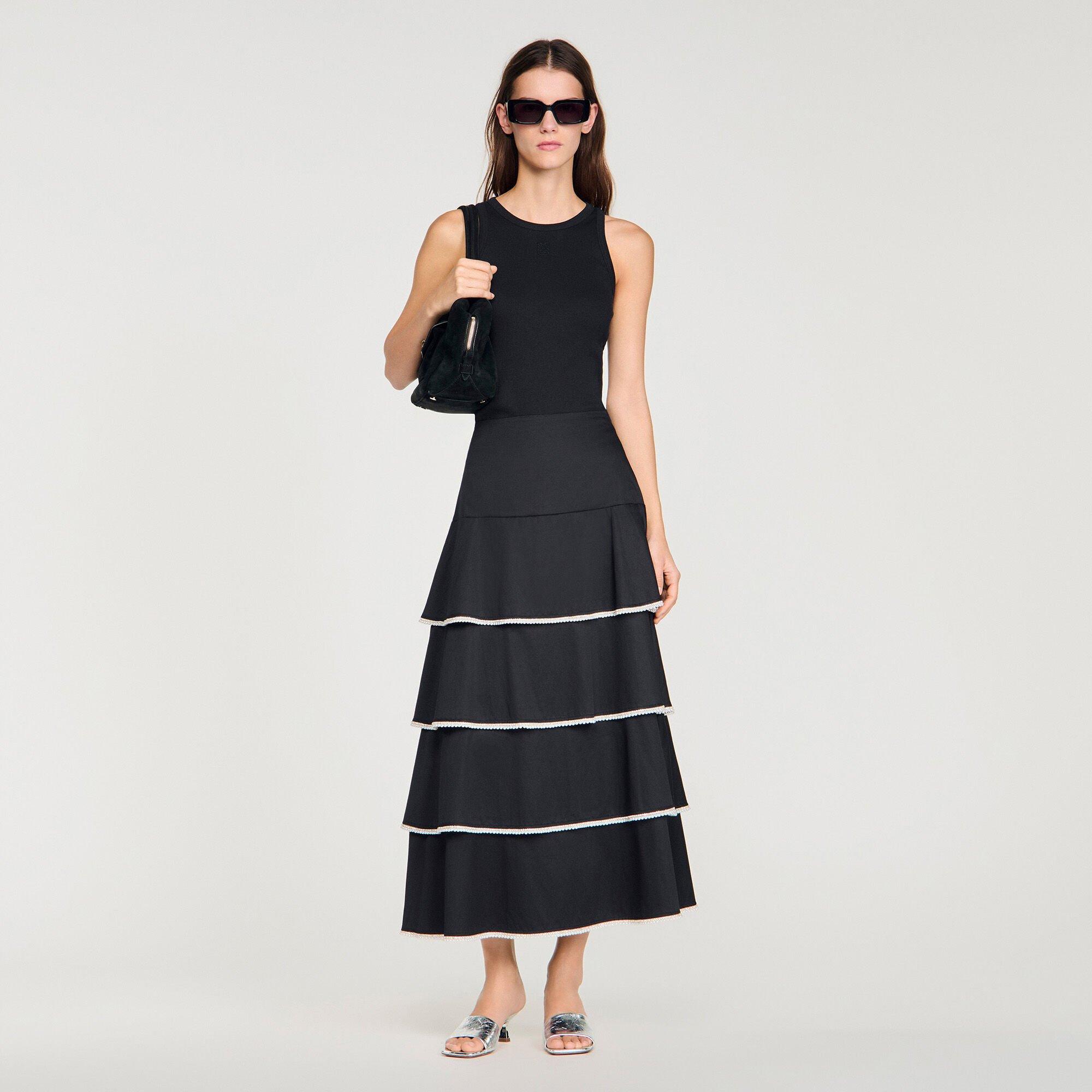 Maxi ruffled rhinestone skirt by SANDRO PARIS