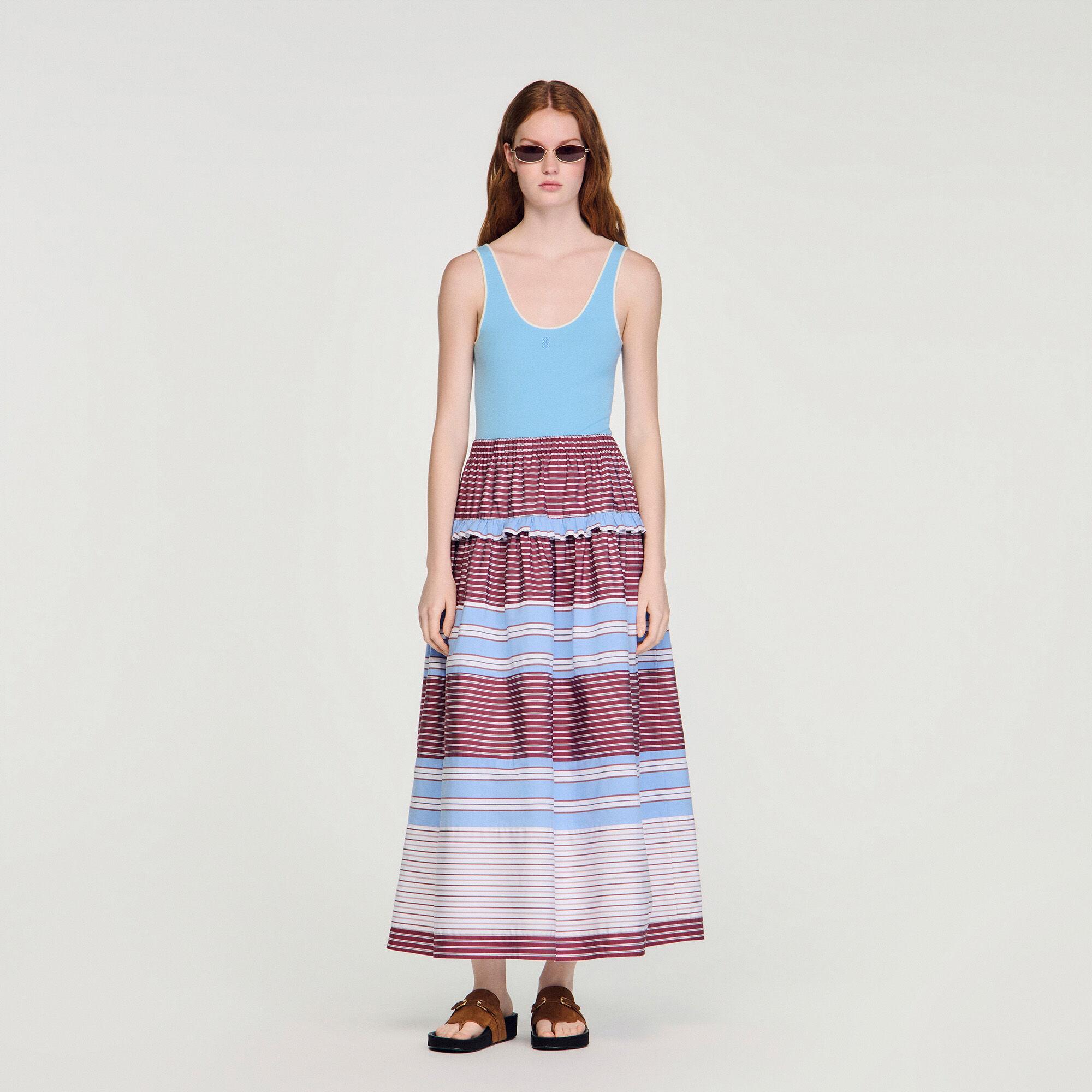 Maxi striped cotton skirt by SANDRO PARIS