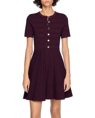 Milou Floral Knit Short Dress by SANDRO PARIS