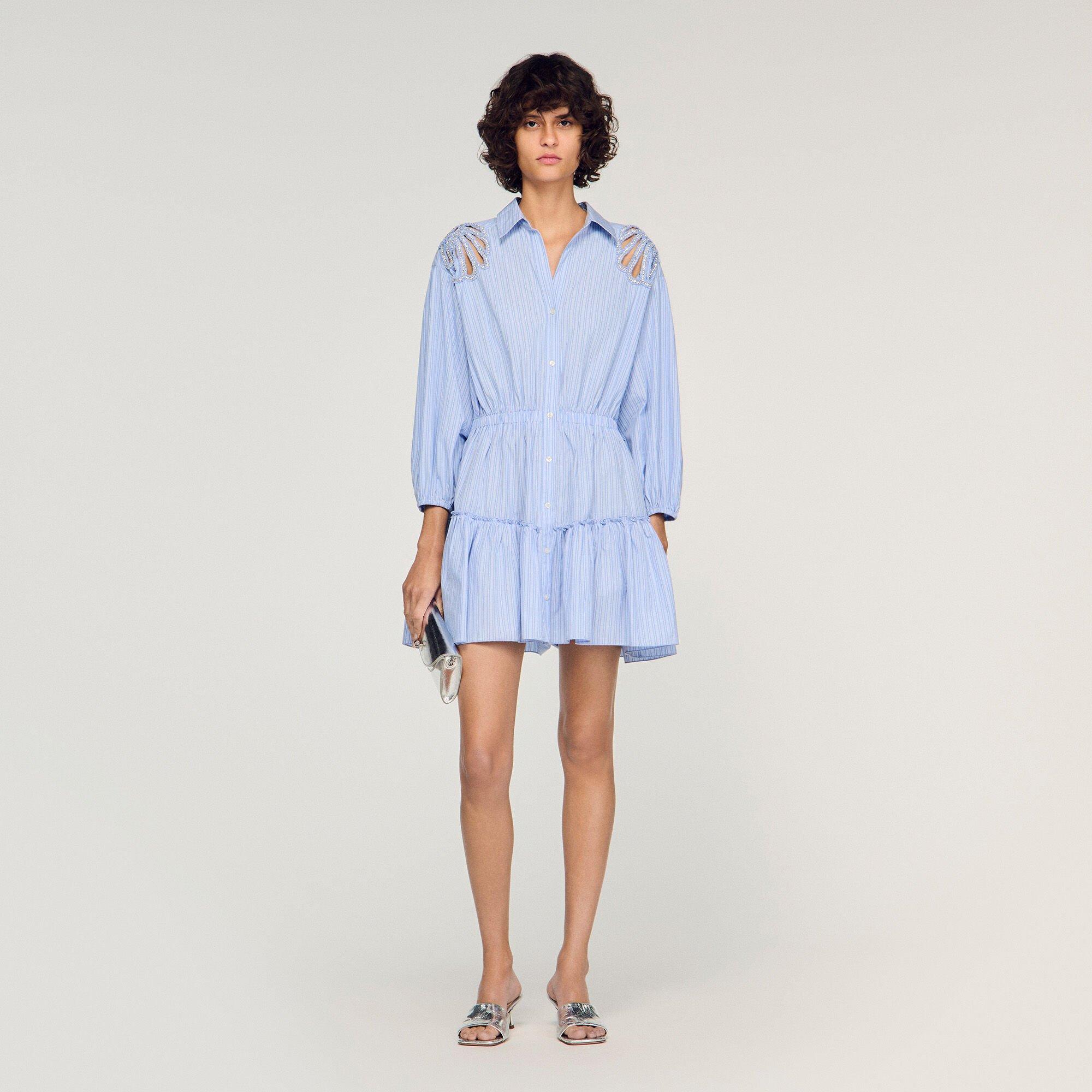 Mini striped cotton dress by SANDRO PARIS
