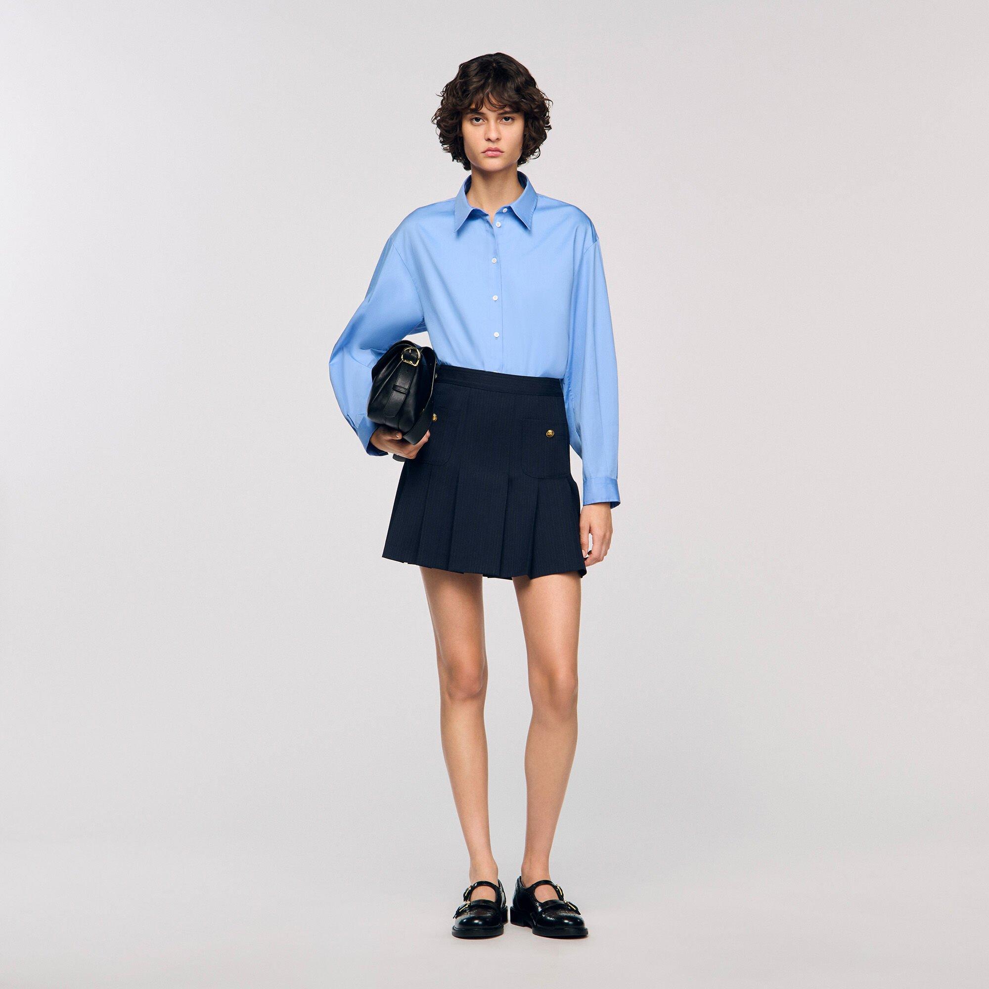 Mini striped pleated skirt by SANDRO PARIS