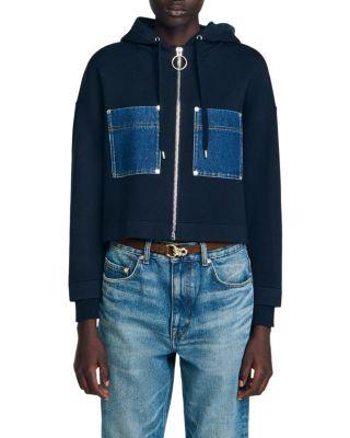 Mixed Media Hoodie Jacket by SANDRO PARIS