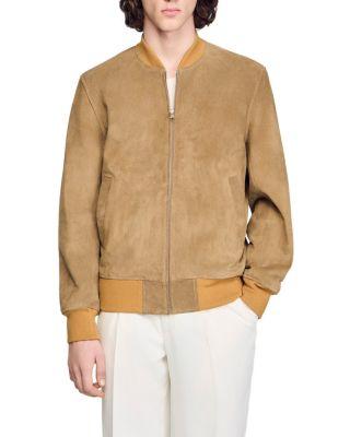 Monaco Zip Up Split Leather Jacket by SANDRO PARIS