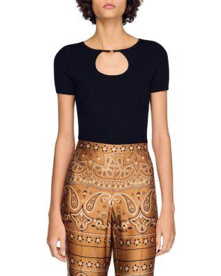 Nacre Openwork Neck Sweater by SANDRO PARIS