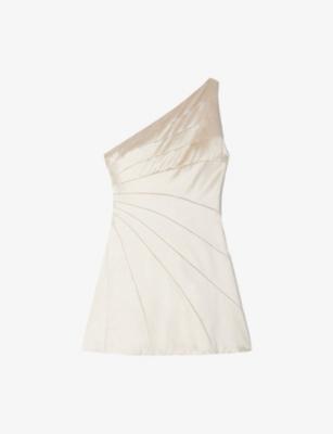 One-Shoulder Slim-Fit Satin Mini Dress by SANDRO PARIS