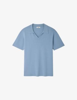 Open-Collar Short-Sleeve Knitted Polo by SANDRO PARIS