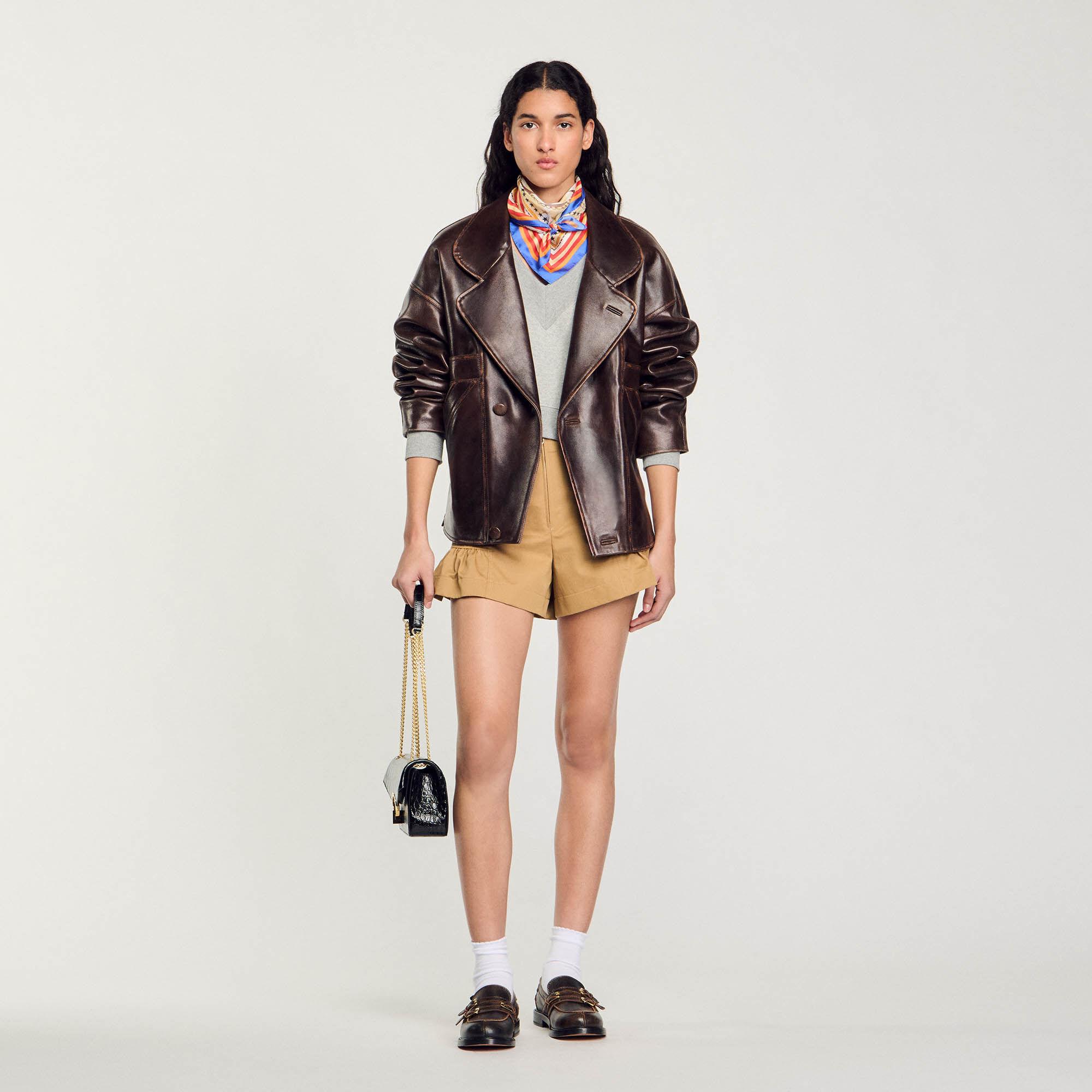 Oversized leather jacket by SANDRO PARIS