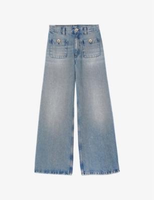 Patch-Pocket Straight-Leg Denim Jeans by SANDRO PARIS