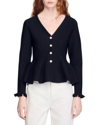 Peplum Cardigan Sweater by SANDRO PARIS
