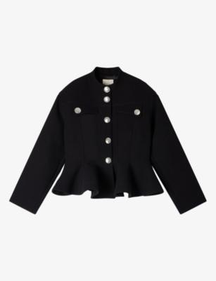Peplum-Hem Cropped Woven Jacket by SANDRO PARIS