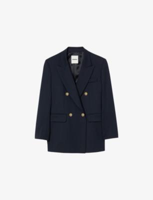 Pinstripe Long-Sleeve Wool-Blend Blazer by SANDRO PARIS