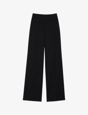 Pinstriped straight-leg stretch-woven trousers by SANDRO PARIS