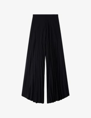 Pleated Wide-Leg Woven Trousers by SANDRO PARIS